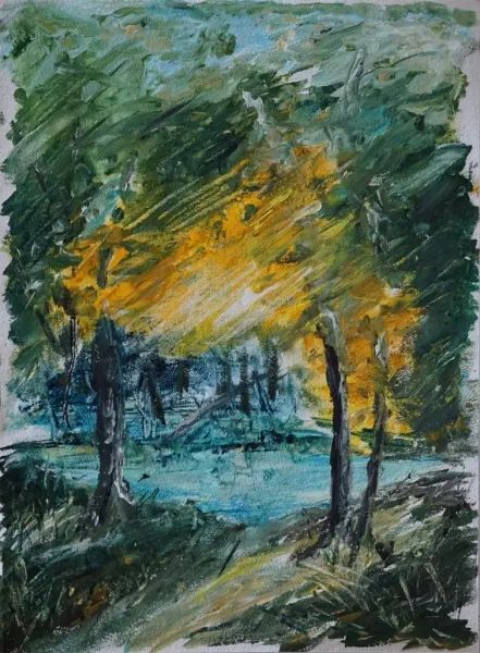 Gemälde: Idylle im Wald